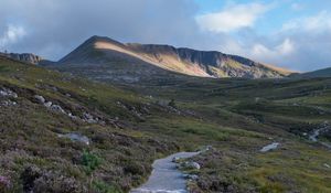 Preview wallpaper trail, stones, valley, mountain