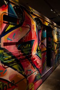 Preview wallpaper train, graffiti, paint, street art