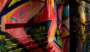 Preview wallpaper train, graffiti, paint, street art