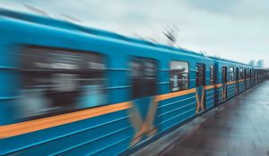 Preview wallpaper train, movement, station, wagon, speed