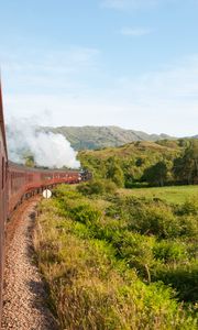 Preview wallpaper train, nature, railroad