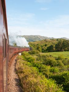 Preview wallpaper train, nature, railroad