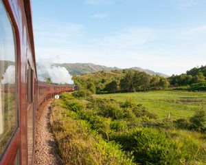 Preview wallpaper train, nature, railroad