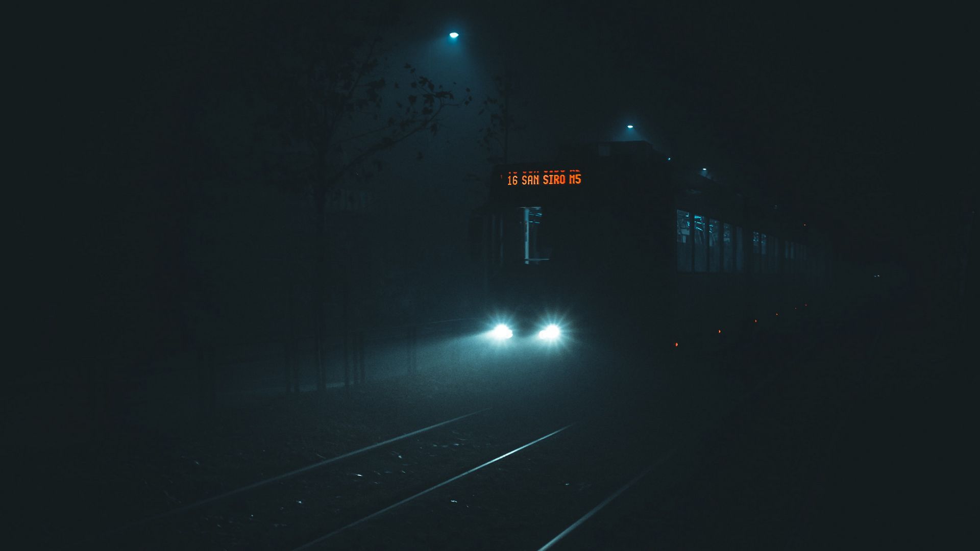 Download wallpaper 1920x1080 train, night, darkness full hd, hdtv, fhd ...