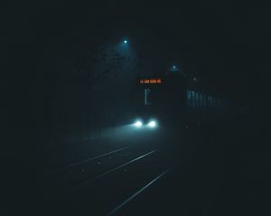 Preview wallpaper train, night, darkness