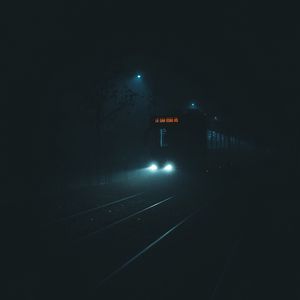 Preview wallpaper train, night, darkness