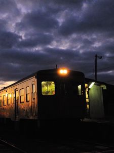 Preview wallpaper train, night, lights