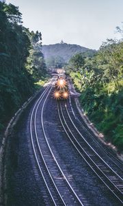 Preview wallpaper train, rails, railway, nature