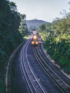 Preview wallpaper train, rails, railway, nature