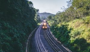 Preview wallpaper train, rails, railway, nature