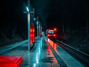 Preview wallpaper train, railway, platform, station