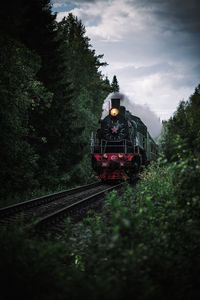 Preview wallpaper train, railway, rails, smoke