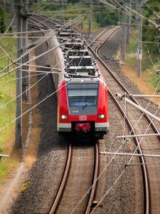 Preview wallpaper train, railway, trees