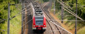 Preview wallpaper train, railway, trees