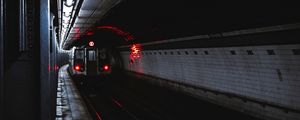 Preview wallpaper train, railway, underground, brooklyn bridge station, united states