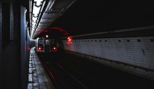 Preview wallpaper train, railway, underground, brooklyn bridge station, united states