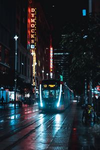 Preview wallpaper train, street, night, city, dark