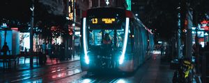 Preview wallpaper train, street, night, city, dark