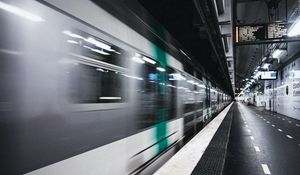 Preview wallpaper train, subway, movement, blur