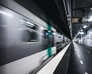 Preview wallpaper train, subway, movement, blur