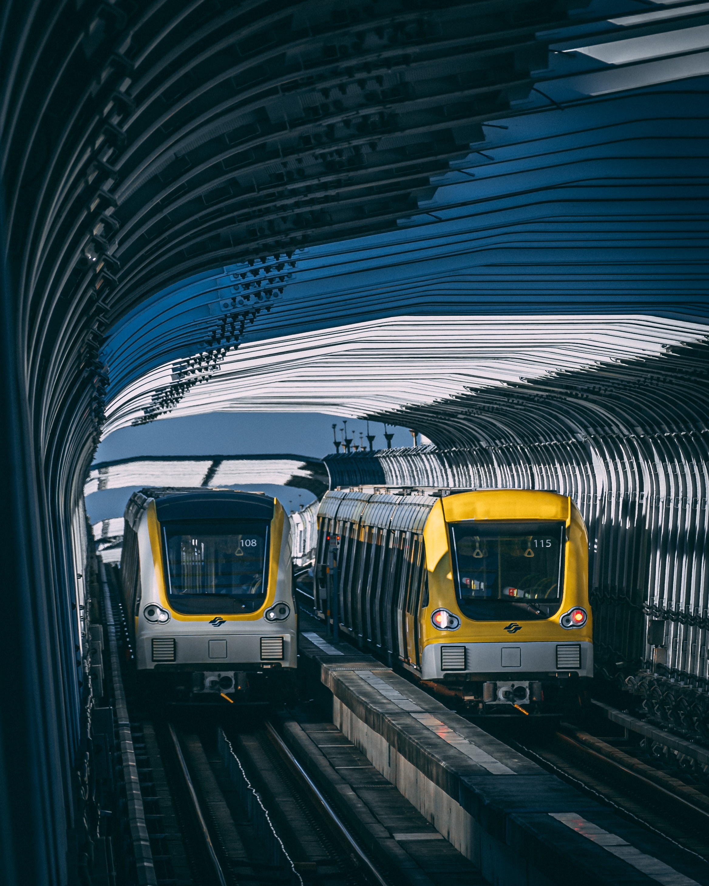 Download wallpaper 2336x2920 trains, tunnel, rails, subway hd background