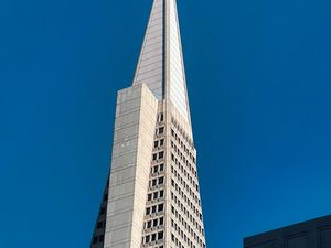 Preview wallpaper transamerica pyramid, buildings, architecture, bottom view