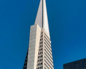 Preview wallpaper transamerica pyramid, buildings, architecture, bottom view