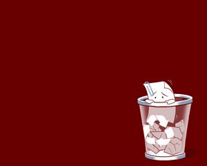 Preview wallpaper trash, garbage, red, funny