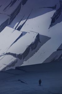 Preview wallpaper traveler, loneliness, rocks, snow