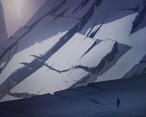 Preview wallpaper traveler, loneliness, rocks, snow