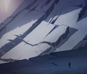 Preview wallpaper traveler, loneliness, rocks, snow