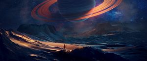 Preview wallpaper traveler, planet, space, art