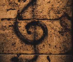 Preview wallpaper treble clef, clef, music, symbol, wall, paint