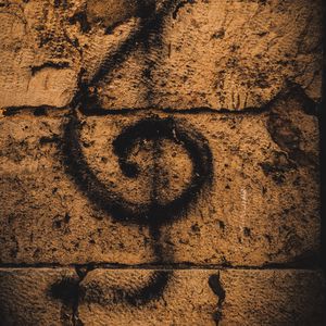 Preview wallpaper treble clef, clef, music, symbol, wall, paint
