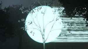 Preview wallpaper tree, ball, glow, darkness, art