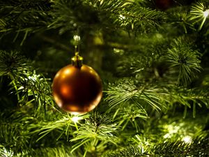 Preview wallpaper tree, ball, new year, decoration, garland