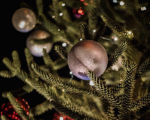 Preview wallpaper tree, balls, decoration, new year