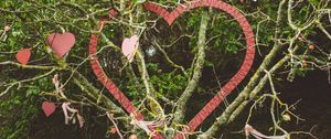 Preview wallpaper tree, branches, hearts, love