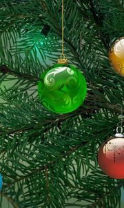 Preview wallpaper tree, christmas decorations, garland, holiday, christmas, new year