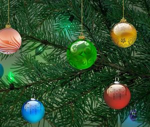 Preview wallpaper tree, christmas decorations, garland, holiday, christmas, new year