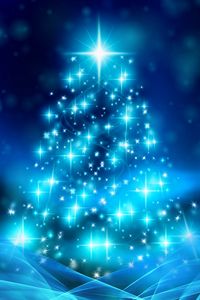 Preview wallpaper tree, christmas, new year, glitter, sparks