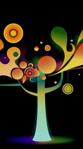 Preview wallpaper tree, circle, orange, black