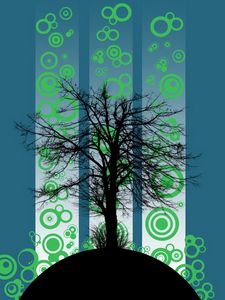 Preview wallpaper tree, circles, lines, background