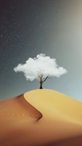 Preview wallpaper tree, cloud, desert, hill, sand