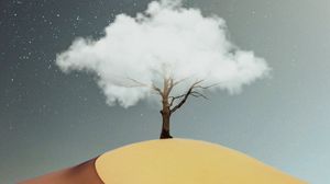 Preview wallpaper tree, cloud, desert, hill, sand