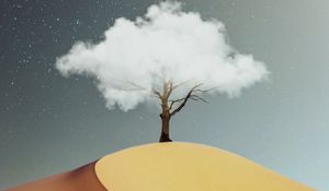 Preview wallpaper tree, cloud, desert, hill, sand