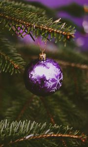 Preview wallpaper tree, decoration, ball, purple, holiday