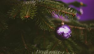 Preview wallpaper tree, decoration, ball, purple, holiday