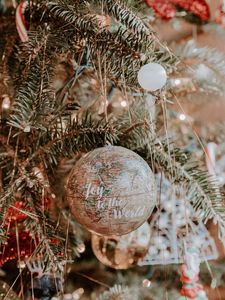 Preview wallpaper tree, decoration, ball, globe, new year