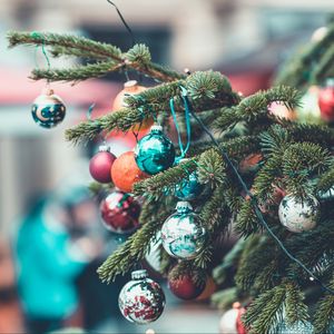 Preview wallpaper tree, decoration, balls, new year, christmas